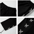 Load image into Gallery viewer, [Tankaku Sensei Series] ★Casual Pants★ Bottoms Harajuku Style ML XL Butterfly Black Sports Style Slimming Easy to Match
