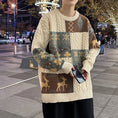 Load image into Gallery viewer, [SENYE Series]★Sweater★ 3color Tops Christmas Unisex Men's Deer Color Scheme Apricot Navy Coffee Color
