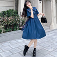 Load image into Gallery viewer, [WANAI Series] ★One Piece★ Summer Clothes, Cute, Large Size, Slimming, Ladies, Commuting, OL, Date, Navy
