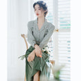 Load image into Gallery viewer, [Nan Kemu Series]★Setup★ 2-piece set, top and bottom set, women's long sleeve shirt + skirt, V-neck
