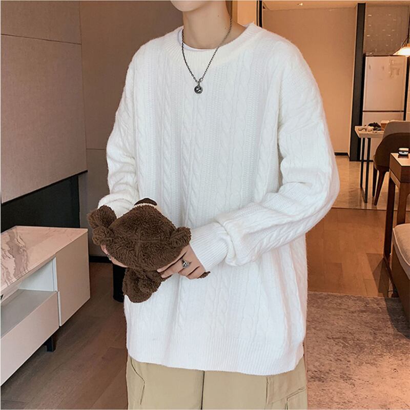 [Gyoshoen Series] ★Sweater★ 4color Knit Tops Unisex Men's Simple Casual Brown Black Gray White