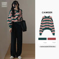 Load image into Gallery viewer, [Rakupei Series] ★Tops★ Horizontal striped pattern Color scheme Fashion Green Green Women's S M L XL Cute
