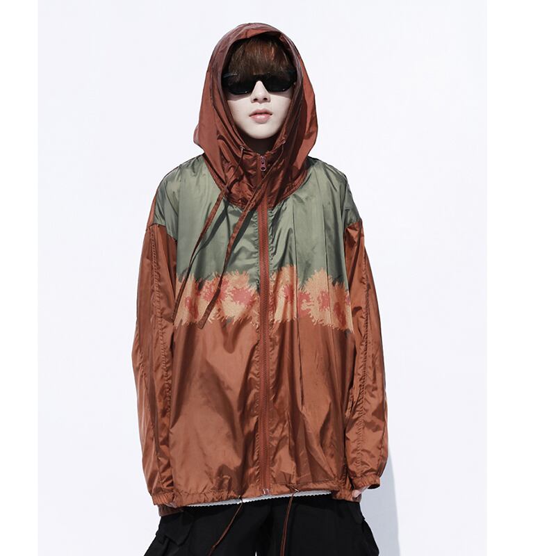 [SIN87 Series] ★UV protection★ UPF50+ Sun protection, cooling protection, thin outerwear, loose fitting, brown, unisex, men's