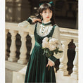 Load image into Gallery viewer, [Nan Kemu Series] ★One Piece★ Long Length Velvet Embroidery Women's Commuting Date Green Green SML XL
