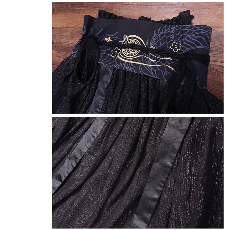 [Ancient monster house---Oryu series] ★China style skirt★ Hanfu dress Black Black ML Cute Original