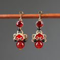 Load image into Gallery viewer, [Louran Kezang Series] ★China style earrings★ Pair Earring type Earring type Ladies accessories Red Red
