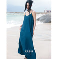 Load image into Gallery viewer, [Daiseiryusu Series] ★China style dress★ Hanging dress Plain Simple Long Length Original Blue Blue
