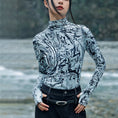 Load image into Gallery viewer, [Big Blue Dragon Series] ★China style tops★ Knit tops Unique, slimming, easy to match, letter pattern
