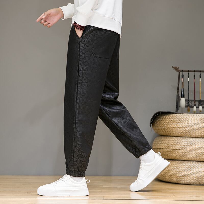 [Mowensai Series]★China style trousers★ 3color bottoms casual pants unisex men's large size suede