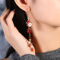 Load image into Gallery viewer, [Smoke Rain Gangnam Series] ★China style earrings★ Pair earrings or earrings accessories floral pattern red red fringe
