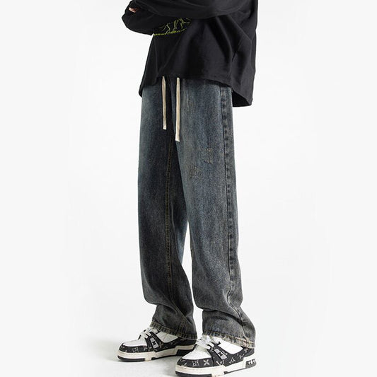 [BIGEMAN series]★Denim pants★ 2color bottoms pants men's large size gray blue black