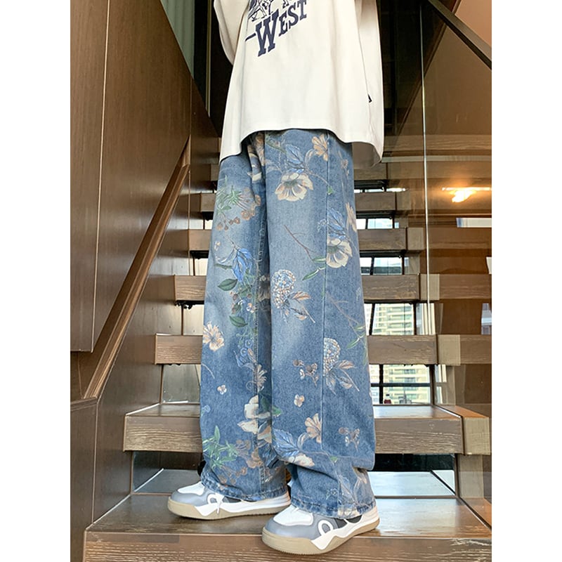 [CHAOMEICHEN Series] ★Casual Pants★ Denim Pants Bottoms Trousers Unisex Men's Blue Blue