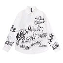 [ZHUJI Series]★Shirt★ 2color Tops Graffiti Unisex Men's Loose Stylish White Black