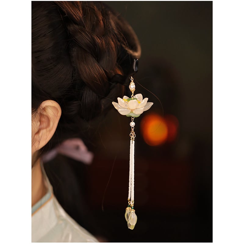 [Ma series]★China style hair ornament★1 hairpin 2color ladies accessories lotus fringe improves temperament