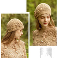 Load image into Gallery viewer, [Flower Series]★Hat★ 4color Cap Knitting Ladies Fashion Beige Light Brown White Black
