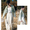 Load image into Gallery viewer, [Daiseiryusu Series] ★China-style shirt★ Tops, long sleeves, sheer, chiffon print, green, green
