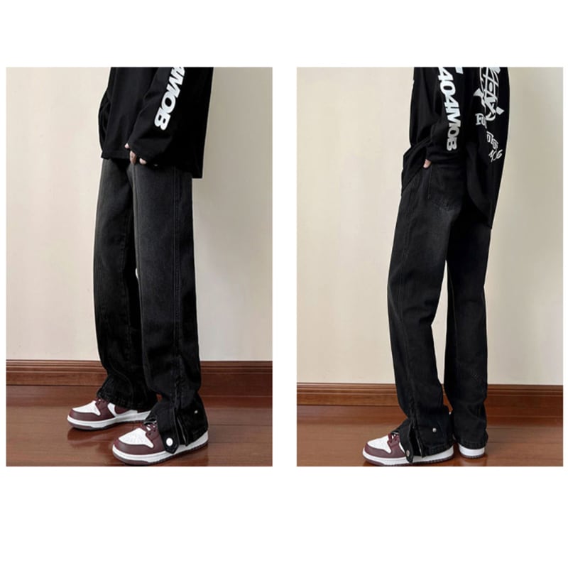 [PPG Series]★Trousers★ Denim pants 2color Unisex Men's Slimming Black Yellow Fashion