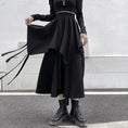 Load image into Gallery viewer, [Miyakoya Series]★Skirt★ Bottoms Irregular Asymmetrical Unique Harajuku style Easy to match Slimming Elastic waist Black Black
