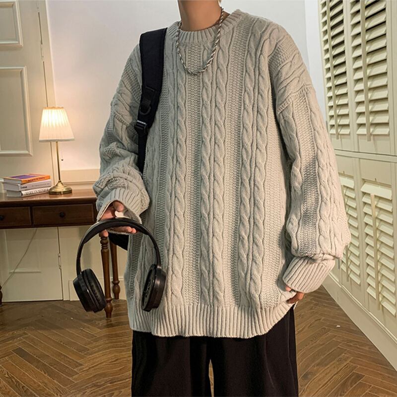 [Gyoshoen Series] ★Sweater★ 4color Knit Tops Unisex Men's Simple Casual Brown Black Gray White