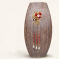 Load image into Gallery viewer, [Ome Anka Series]★China Hair Ornament★Hairpin Pair Coming of Age Ceremony Chinese Clothing Fringe Accessory Handmade Ornament Red Flower
