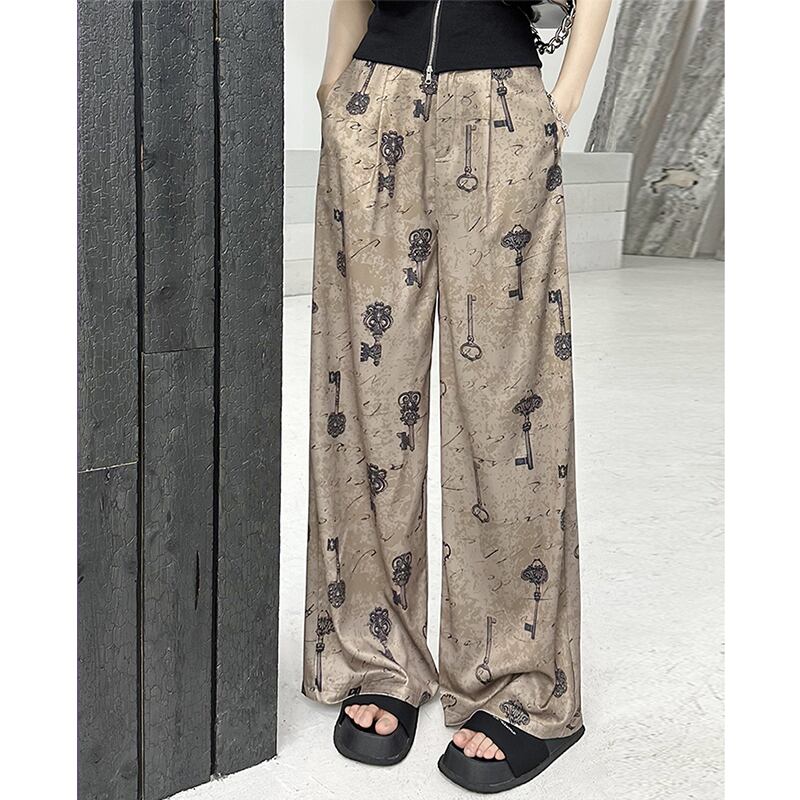 [YIDAO Series] ★Casual Pants★ Switching Print Summer Clothes Gaucho Pants Trousers Slimming Wear