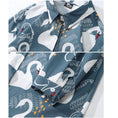 Load image into Gallery viewer, [MOISHE TIDE Series]★Shirt★ 2color Tops Floral Print Cartoon Long Sleeve Shirt Unisex Men's Blue Gray
