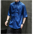 Load image into Gallery viewer, [Tsuncho Series]★China style shirt★ Short sleeve shirt Men's 6color tops Dragon crest Large size Black White Blue Yellow Red Thin Summer clothes
