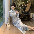 Load image into Gallery viewer, [NANA Series]★Cheongsam dress★ Dress, velvet, long length, slimming, improving temperament, sexy
