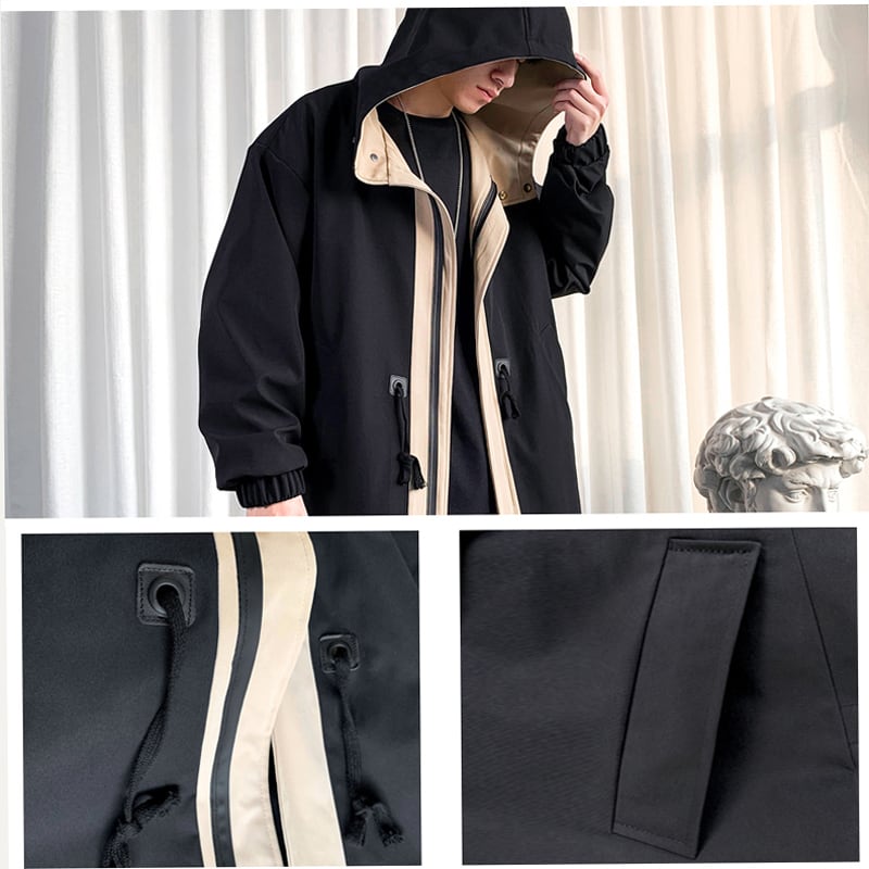 [Kaei Series] ★Trench coat★ 2 colors Black or light brown Cotton insert type available Color scheme Outerwear Long length