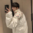 Load image into Gallery viewer, [High Series] ★Winter Coat★ 2color Thick Warm Unisex Men's Floral Pattern Outerwear Switching White Black
