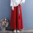 Load image into Gallery viewer, [Qing Series]★China style pants★ 3 colors casual pants gaucho pants embroidery beige black red
