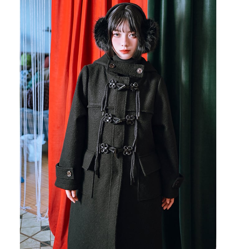 [Kokaisha---Shizuki Series] ★China style coat★ Lasha Quilted Thick Warm Winter Clothes Long Coat