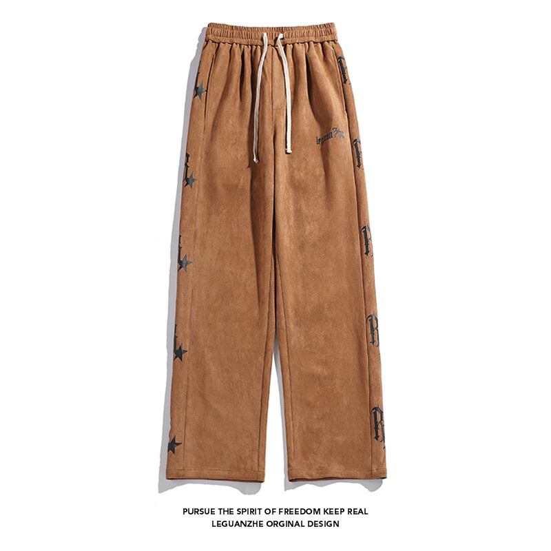 [BIGEMAN Series]★Pants★ 2color Casual Pants Bottoms Unisex Men's Large Size Black Brown