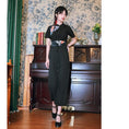 Load image into Gallery viewer, [Kokaisha---Kyouka Suigetsu Series]★China style skirt★Bottoms Black Black Plain Easy to match
