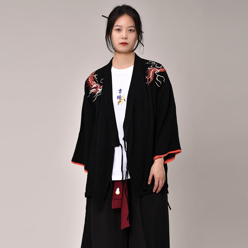 [Small Trouble Series]★China Style Shirt★ Embroidery Dragon Tops 3color Unisex Men's Large Size Improved Tang Suit