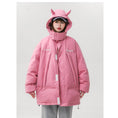 Load image into Gallery viewer, [Suikoishi Series] ★Winter Coat★ Cotton Coat Outerwear 3color Unisex Men's Cute Ears Pink Black Beige
