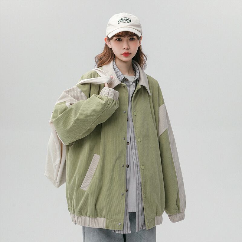 [SENSU Series]★Jacket★ 3color outerwear stadium jacket unisex men's color scheme spring clothes green black gray