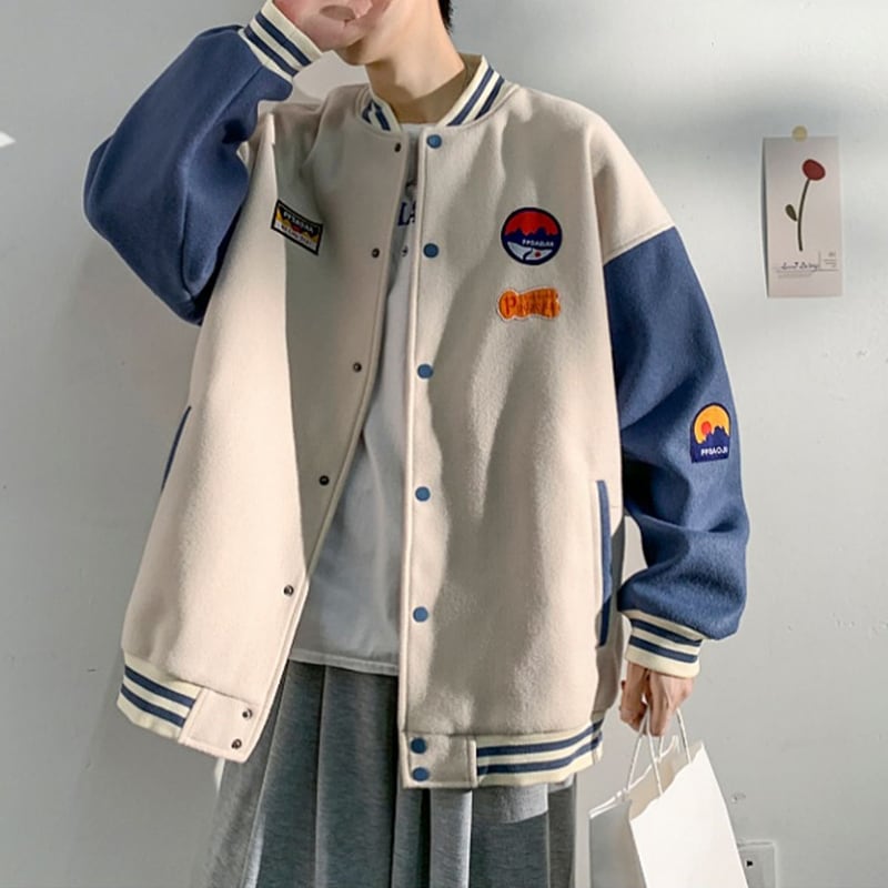 [PPDJ Series] ★Cotton-lined stadium jacket★ 3color outer winter coat unisex men's large size thick warm