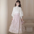 Load image into Gallery viewer, [Kaede bamboo---Hanako rabbit series] ★China style setup★ 2-piece set, long sleeve shirt + windshield skirt, coming-of-age ceremony, everyday wear, white, pink
