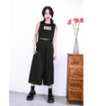 Load image into Gallery viewer, [Kokaisha---Kaikage Series]★China style pants★Bottoms Gaucho pants Plain slimming ML XL Black Black
