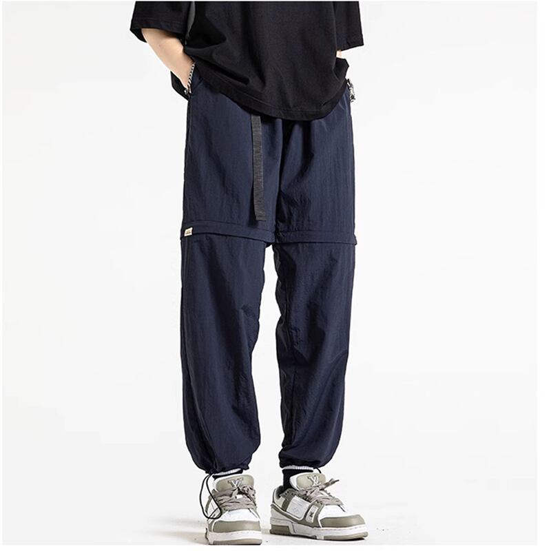 [BIGEMAN Series] ★Casual Pants★ 2color Bottoms that can be turned into shorts Pants Men's Large Size Navy Black