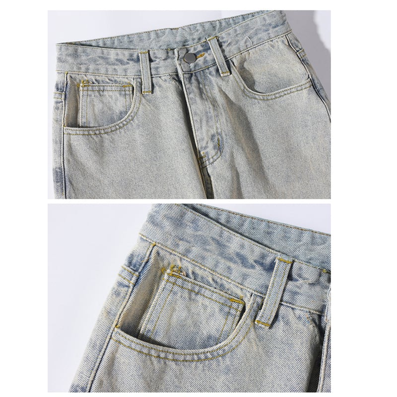 [BIGEMAN Series]★Denim pants★ 2color bottoms pants unisex men's large size designed blue black