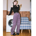 Load image into Gallery viewer, [Kokaisha --- Purple light radio series]★Casual pants★Bottoms Pants Easy to match Original Purple
