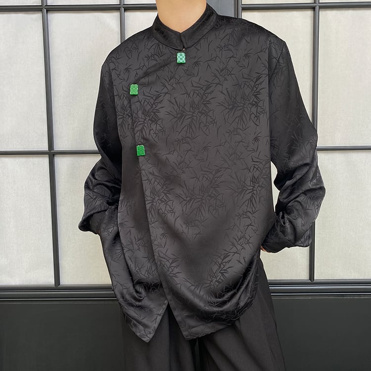 [Illustrated series] ★China style shirt★ 2color tops Unisex Men's ML XL Black White