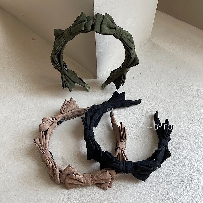 [FOREARS Series] ★Headband★ 3color Hair Ornament Ladies Accessories Ribbon Black Brown Green