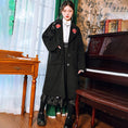 Load image into Gallery viewer, [Ancient ghost house---Shanhai-kei series] ★China style coat★ Lasha embroidery, long length, thick, black, black, easy to match
