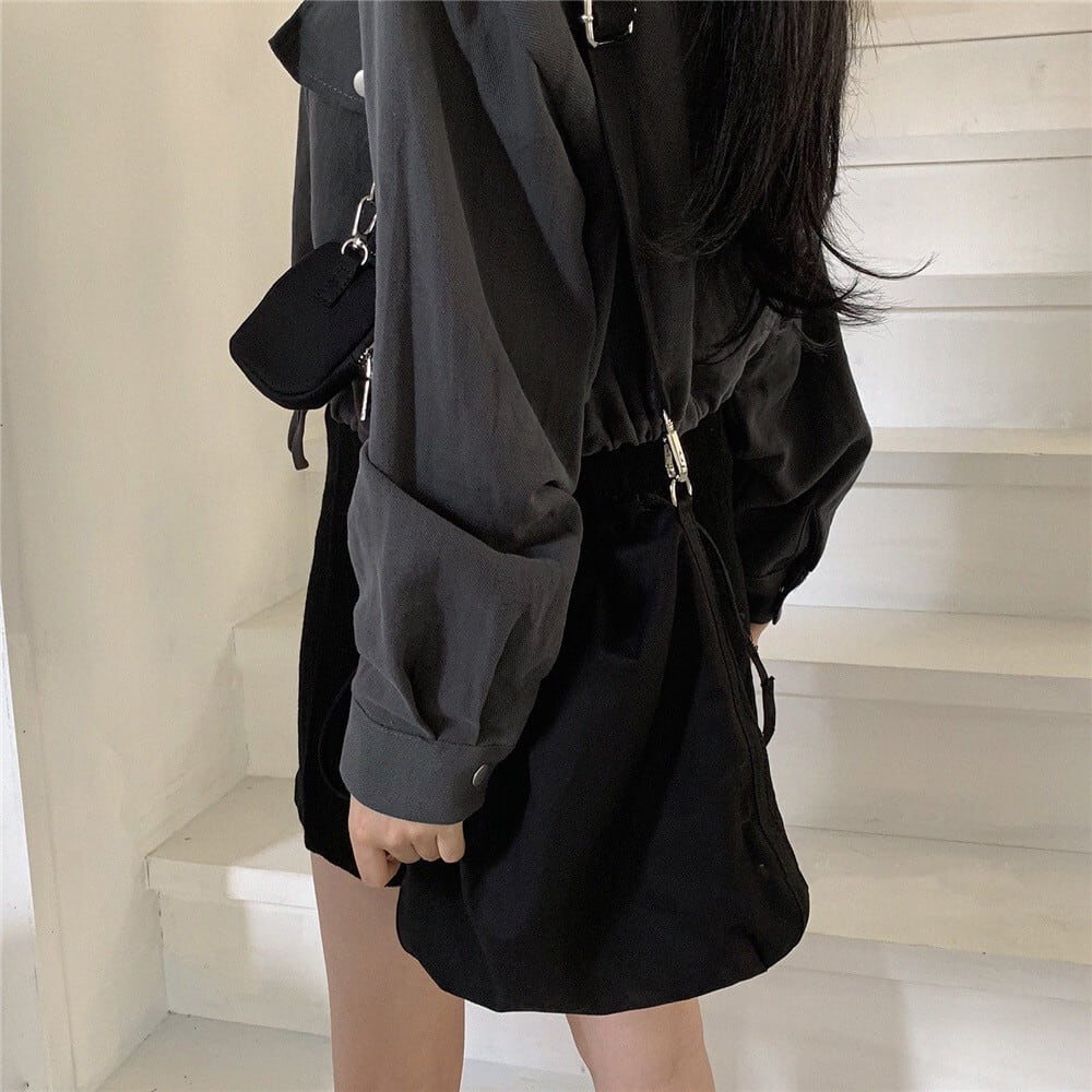 [XIXI Series]★Jacket★ 2color Outer Short Length Simple Dark Gray White SML XL