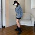 Load image into Gallery viewer, [Mikiko Series]★Denim Outer★ Jacket Coat Fashion Loose Easy to Match SML XL Blue Blue
