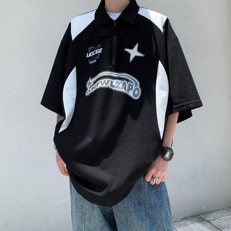 [NANSHI Series]★POLO Shirt★ 2color Tops Unisex Men's ML XL 2XL Black White