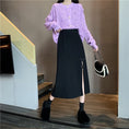 Load image into Gallery viewer, [Italy series]★China style skirt★ 4color knit skirt bottoms slit slimming beige black gray light brown
